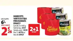 Auchan D'AUCY Haricots verts extra fins rangés offre