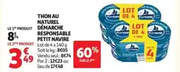 Auchan PETIT NAVIRE Thon au naturel démarche responsable offre