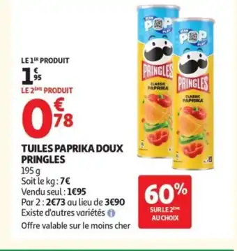 Auchan PRINGLES Tuiles paprika doux offre