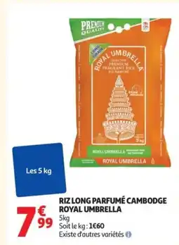Auchan ROYAL UMBRELLA Riz long parfumé cambodge offre