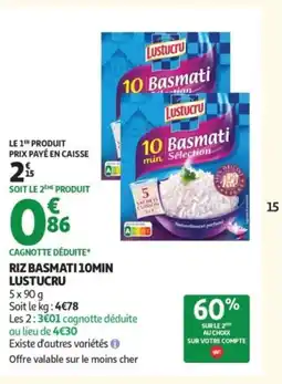 Auchan LUSTUCRU Riz basmati 10min offre