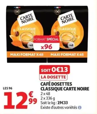 Auchan CARTE NOIRE Café dosettes classique offre