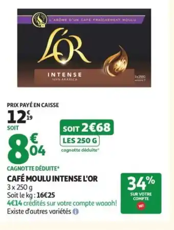 Auchan L'OR Café moulu intense offre