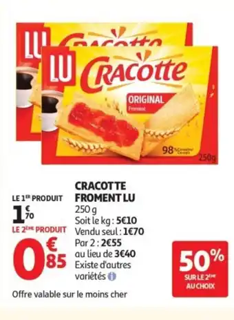 Auchan LU Cracotte froment offre