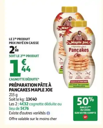 Auchan MAPLE JOE Préparation pâte à pancakes offre