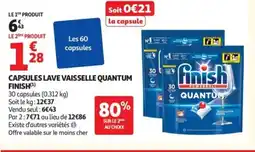 Auchan FINISH Capsules lave vaisselle quantum offre