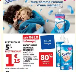 Auchan SOUPLINE Adoucissant grand air offre