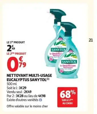 Auchan SANYTOL Nettoyant multi-usage eucalyptus offre