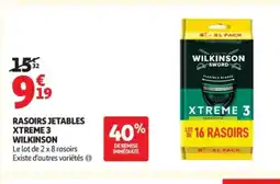 Auchan WILKINSON Rasoirs jetables xtreme 3 offre