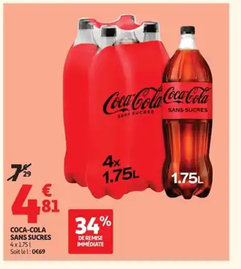Auchan COCA-COLA Sans sucres offre