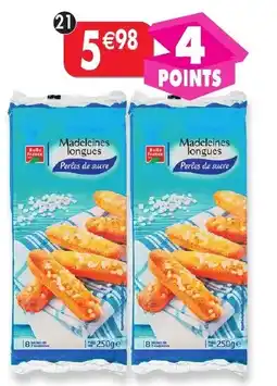 Maximo Lot de 2 barquettes de madeleines longues perles de sucre offre