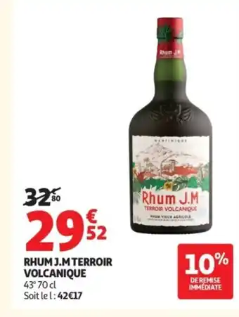 Auchan J.M TERROIR VOLCANIQUE 43° Rhum offre
