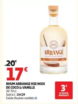 Auchan Rhum arrange hse noix de coco & vanille offre