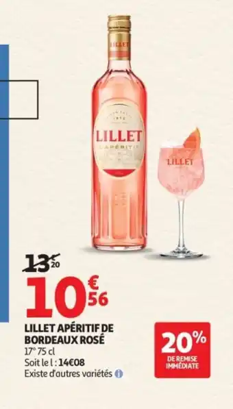 Auchan LILLET Apéritif de bordeaux rosé bordeaux rosé offre
