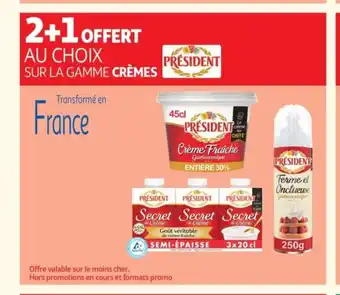 Auchan PRÉSIDENT Sur la gamme crèmes offre