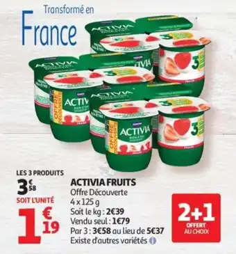 Auchan ACTIVIA Fruits offre
