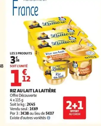 Auchan LA LAITIÈRE Riz au lait offre