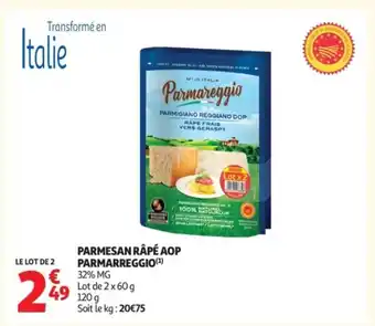 Auchan PARMARREGGIO Parmesan râpé aop offre