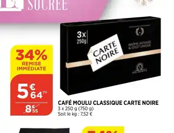 Bi1 Café Moulu Classique Carte Noire offre