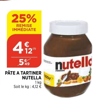 Bi1 Pâte à Tartiner Nutella offre