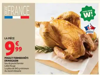 Auchan Poulet fermier rôti en magasin offre