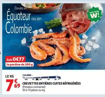 Auchan Crevettes entières cuites réfrigérées offre