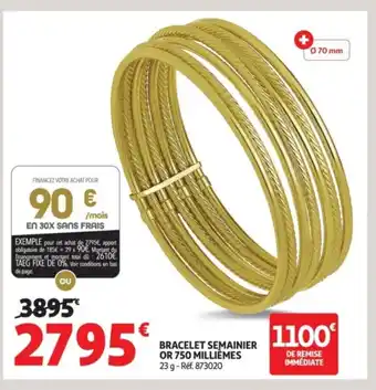 Auchan Bracelet semainier or 750 millièmes offre