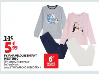 Auchan INEXTENSO Pyjama velours enfant offre