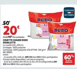 Auchan DODO Couette chaude offre