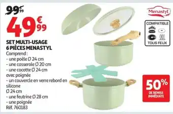 Auchan MENASTYL Set multi-usage 6 pièces offre