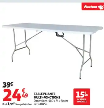 Auchan Table pliante multi-fonctions offre