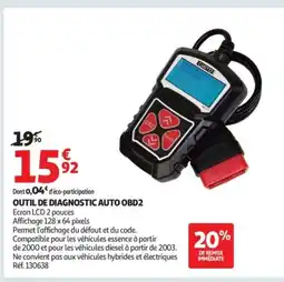 Auchan Outil de diagnostic auto obd2 offre