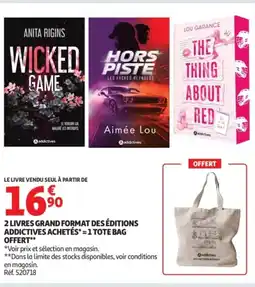 Auchan 2 livres grand format des éditions addictives offre