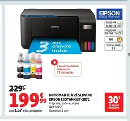 Auchan EPSON Imprimante à réservoir ecotank et-2871 offre