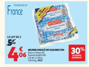Auchan PAYSAN BRETON Beurre moulé offre