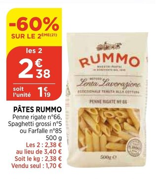 Bi1 Pates Rummo offre