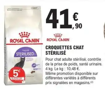 E.Leclerc ROYAL CANIN CROQUETTES CHAT STÉRILISÉ offre