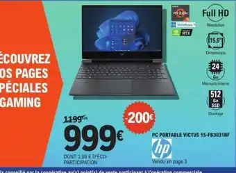 PC PORTABLE VICTUS 15-FB3031NF