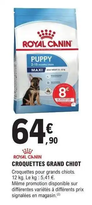 E.Leclerc CROQUETTES GRAND CHIOT offre