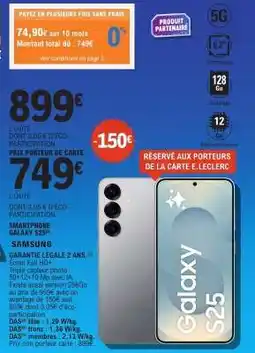 E.Leclerc Smartphone Galaxy S25 offre