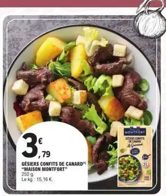 E.Leclerc GÉSIERS CONFITS DE CANARD MAISON MONTFORT offre