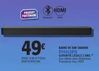E.Leclerc BARRE DE SON TAB4000 offre
