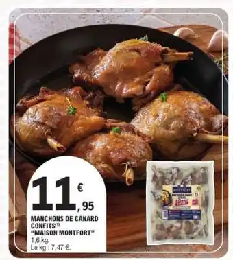 E.Leclerc MANCHONS DE CANARD CONFITS MAISON MONTFORT offre