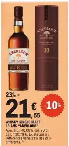 E.Leclerc WHISKY SINGLE MALT 10 ANS 'ABERLOUR' offre