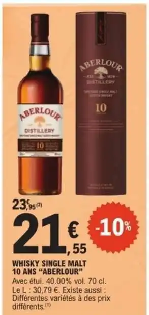 WHISKY SINGLE MALT 10 ANS 'ABERLOUR'