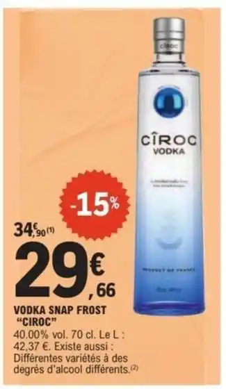 Vodka Snap Frost Cîroc