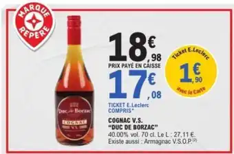 E.Leclerc COGNAC V.S. DUC DE BORZAC offre