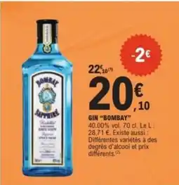 E.Leclerc GIN BOMBAY offre