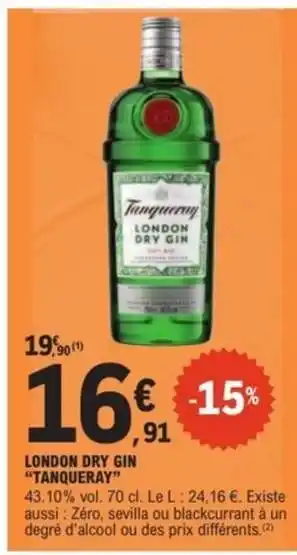 E.Leclerc LONDON DRY GIN 'TANQUERAY' offre