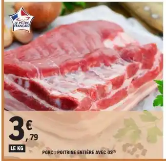 Porc : Poitrine Entière Avec Os